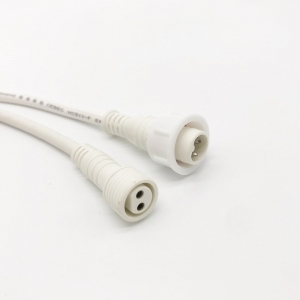 weißes umgeformtes Kabel ip67 2-poliger wasserdichter Stecker